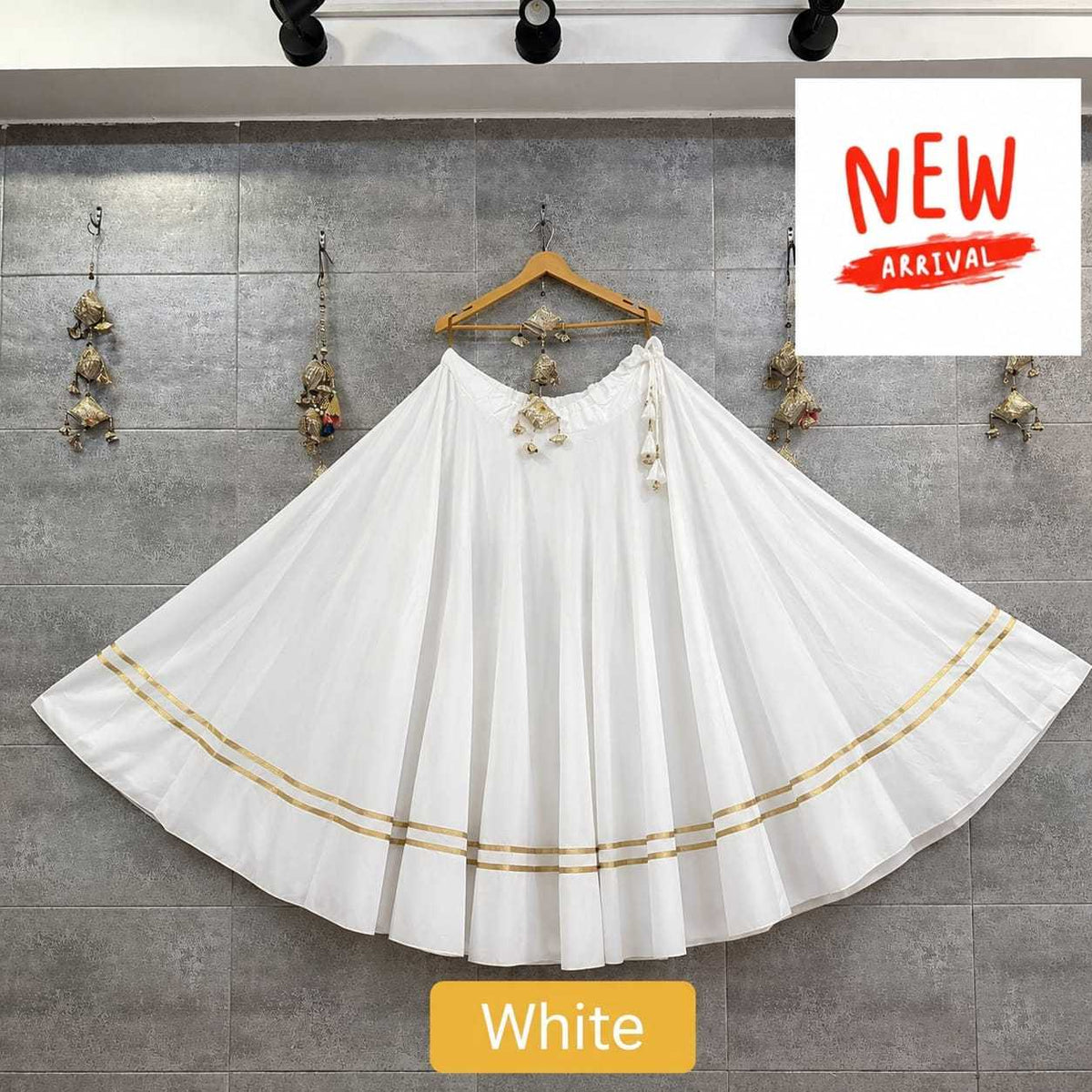 Reyon Cotton Designer Lehenga in White