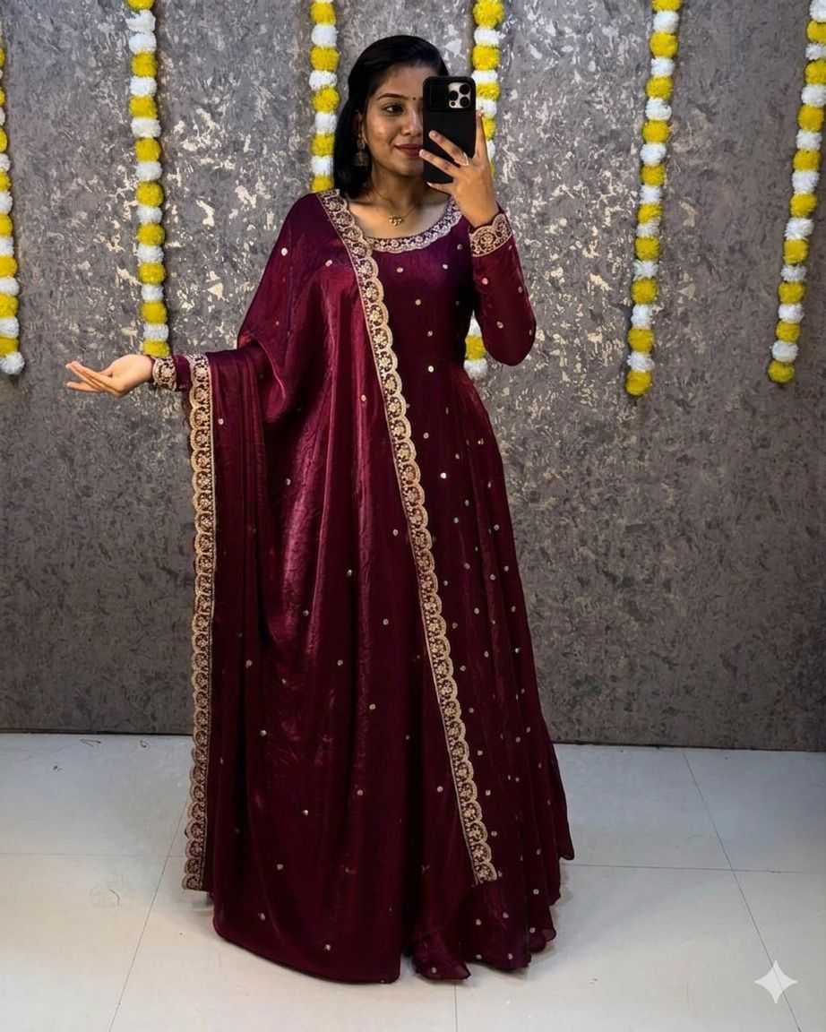 Space Silk Party Gown