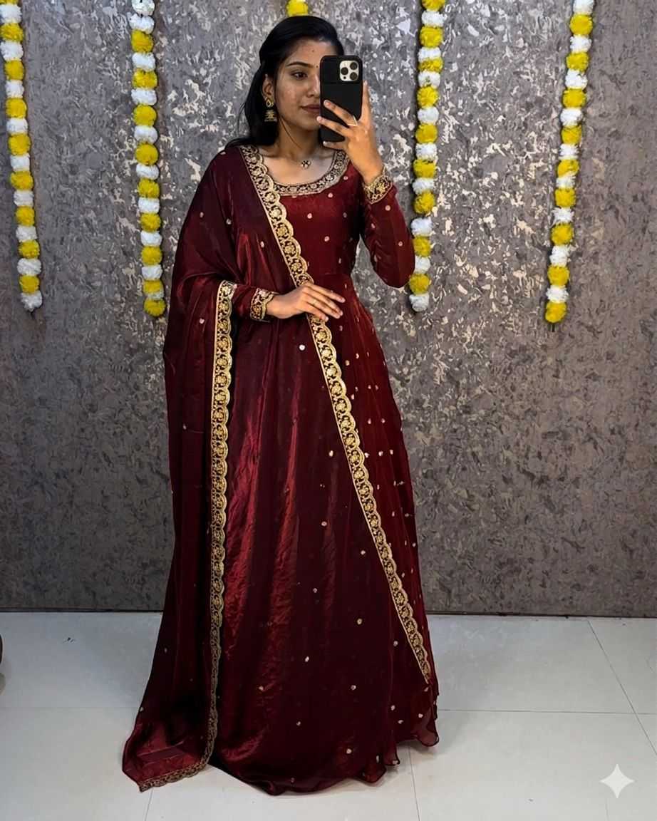 Space Silk Party Gown