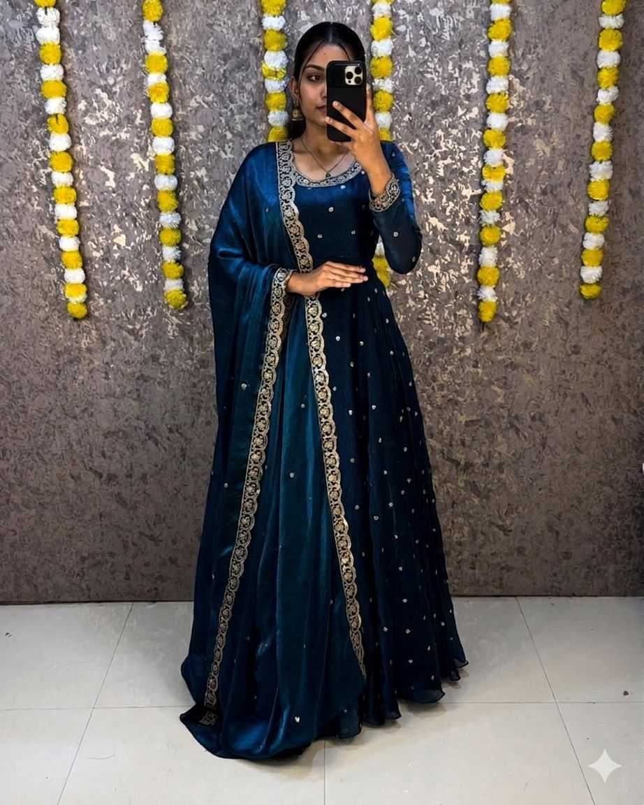 Space Silk Party Gown