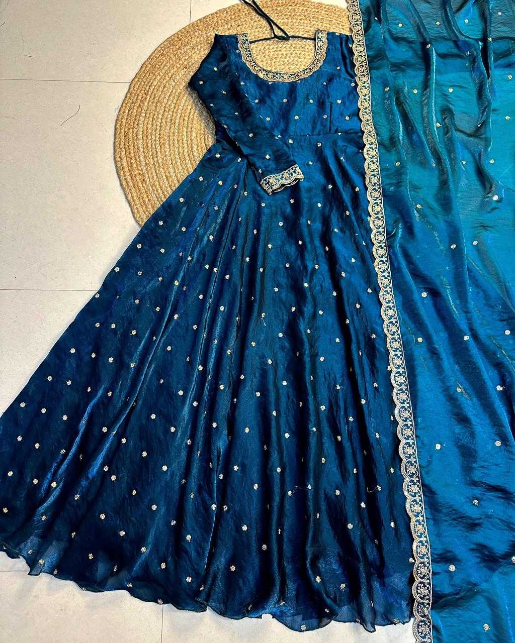 Space Silk Party Gown