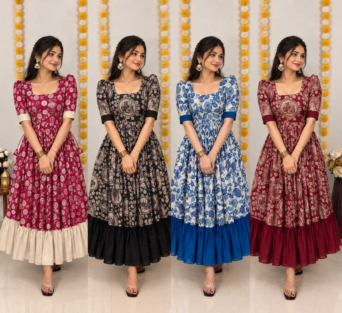 Sarita Vichitra Silk Printed Gown