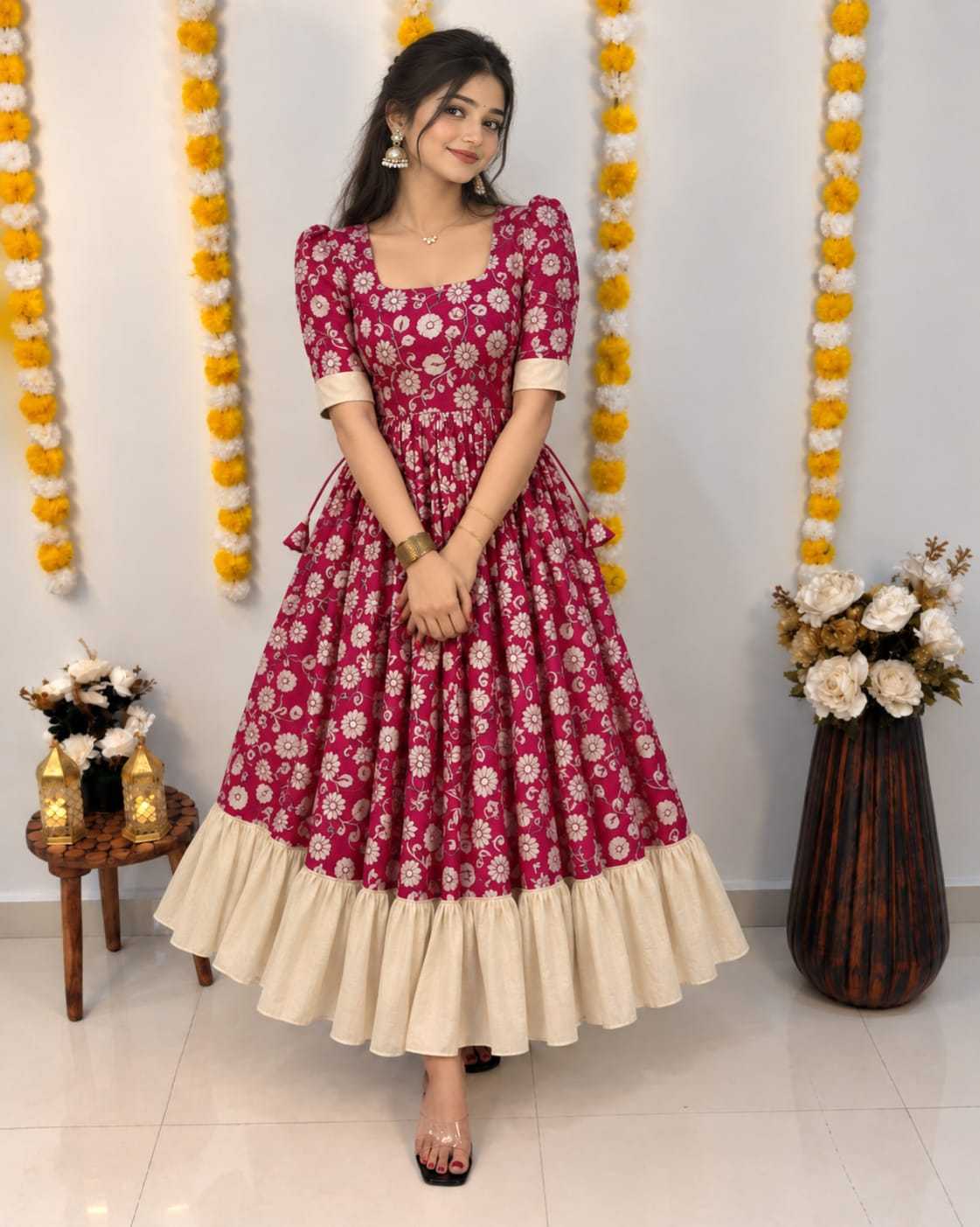 Sarita Vichitra Silk Printed Gown