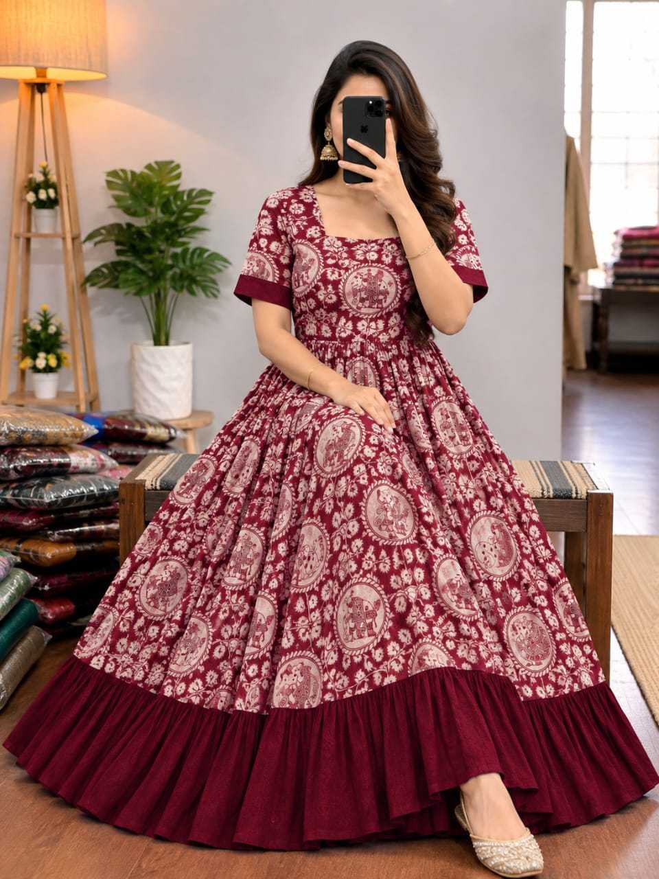 Sarita Vichitra Silk Printed Gown