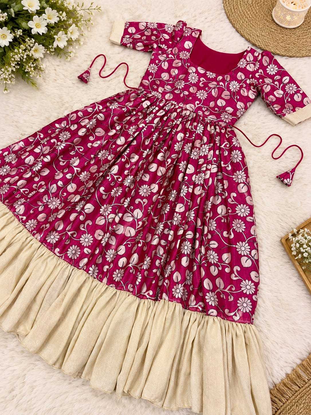 Sarita Vichitra Silk Printed Gown