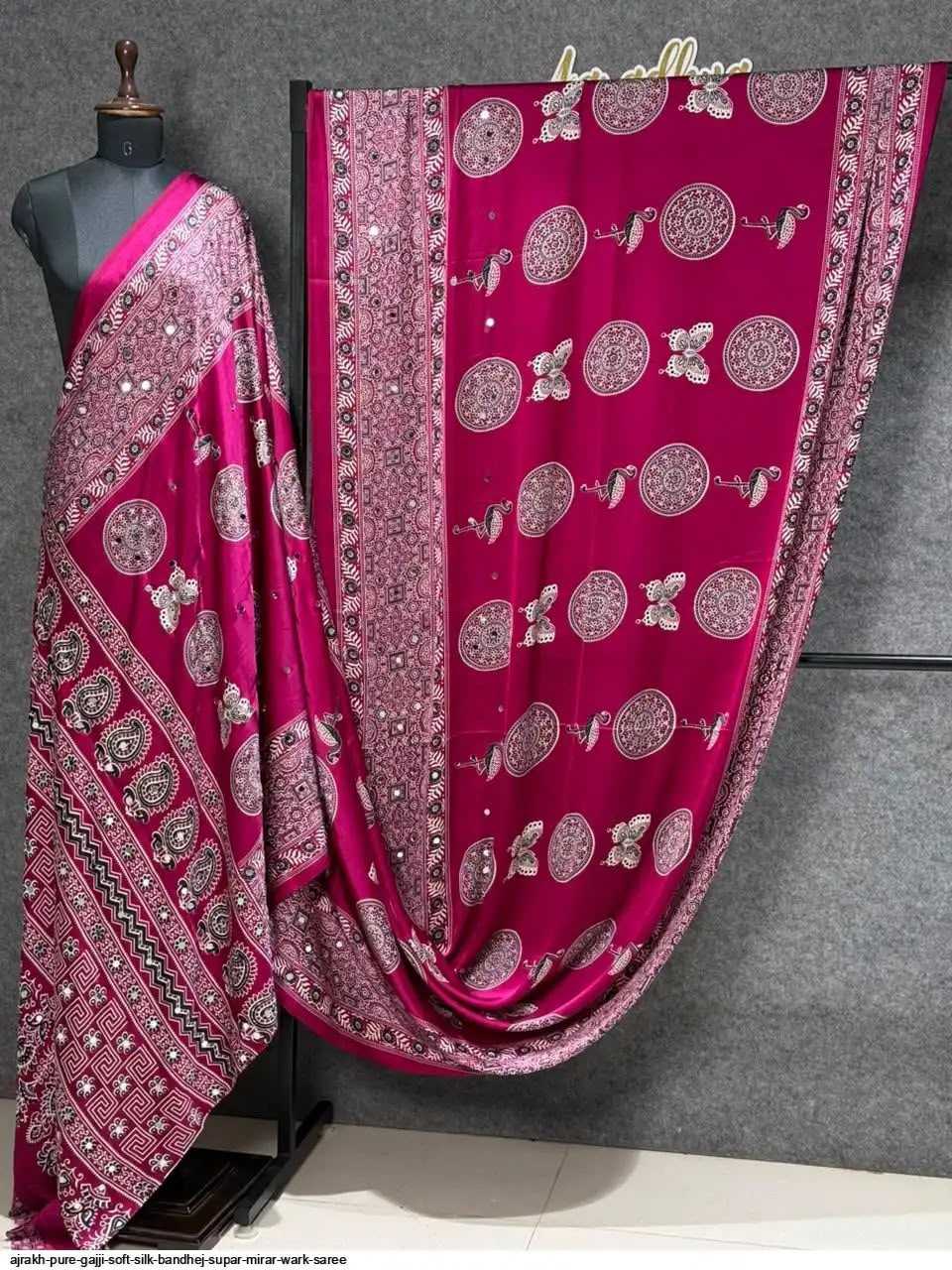 Japan Sartin Designer Saree in Navy Blue