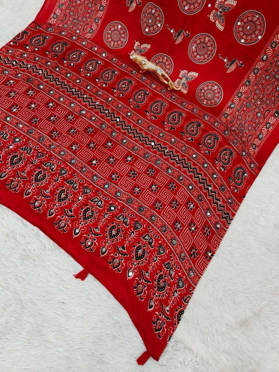 Japan Sartin Designer Saree in Navy Blue