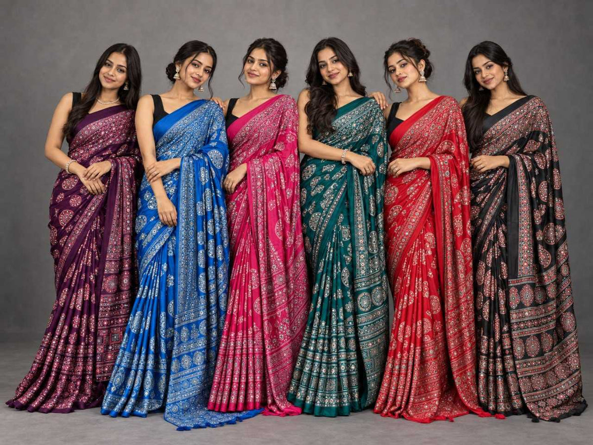 Japan Sartin Printed Saree 3204