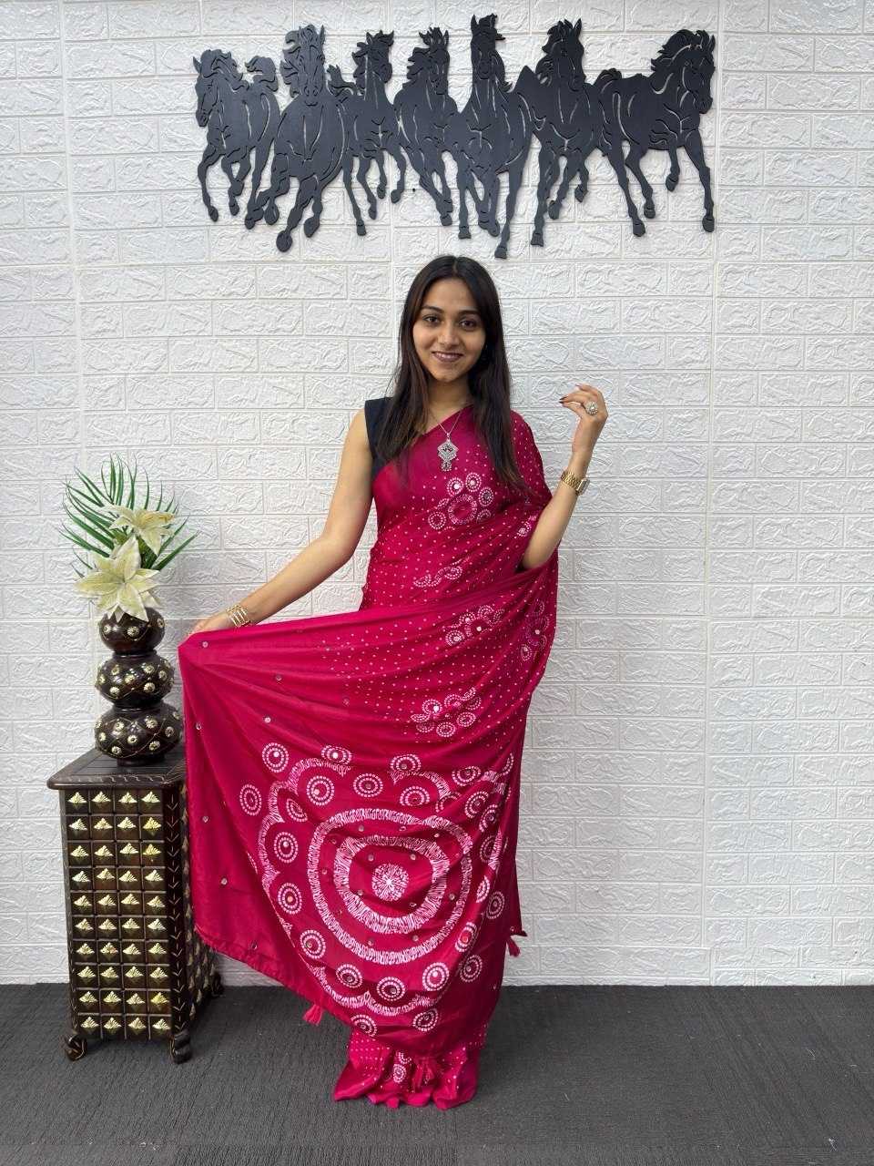 Japan Sartin Printed Saree in Black