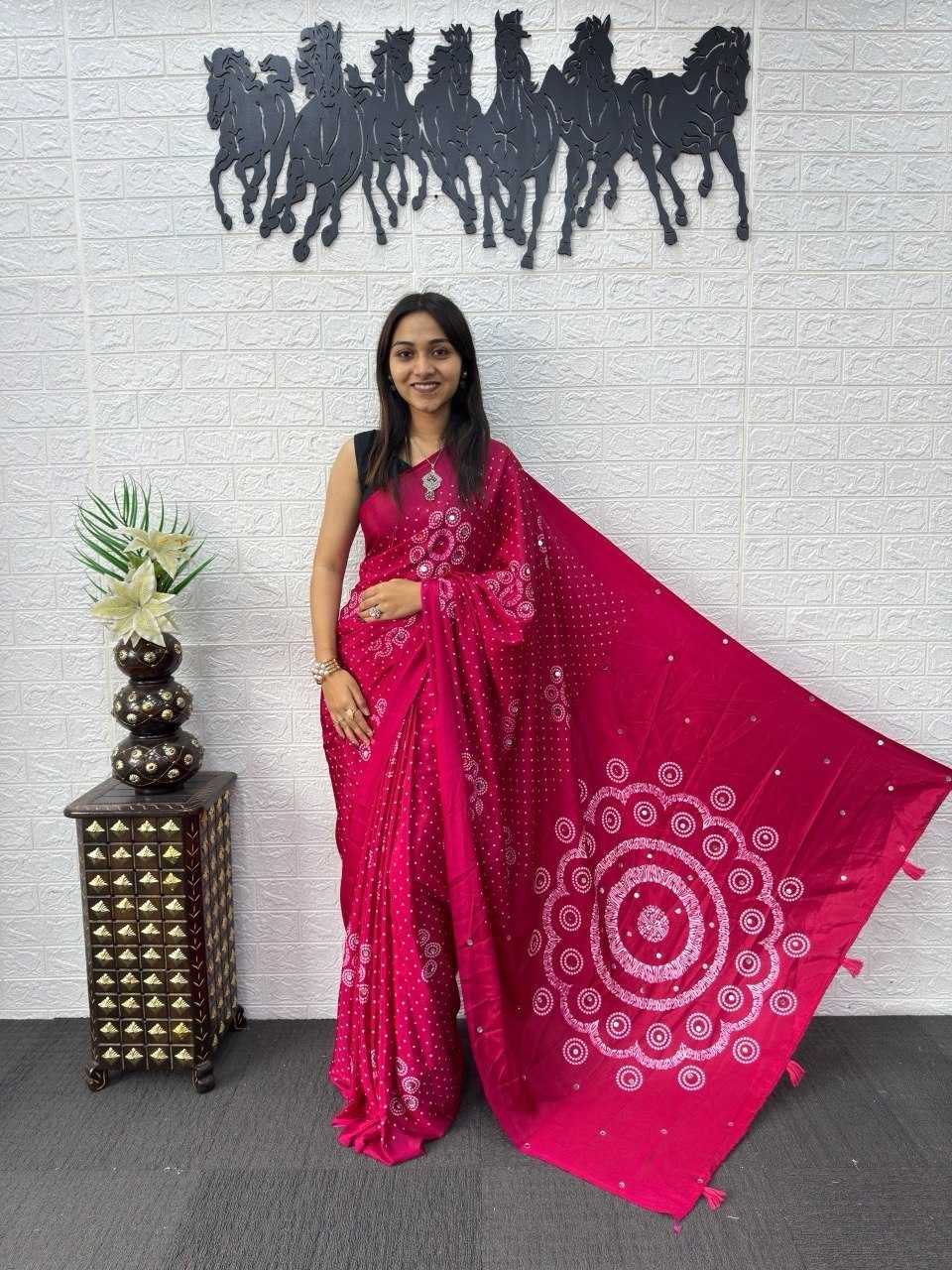 Japan Sartin Printed Saree in Black