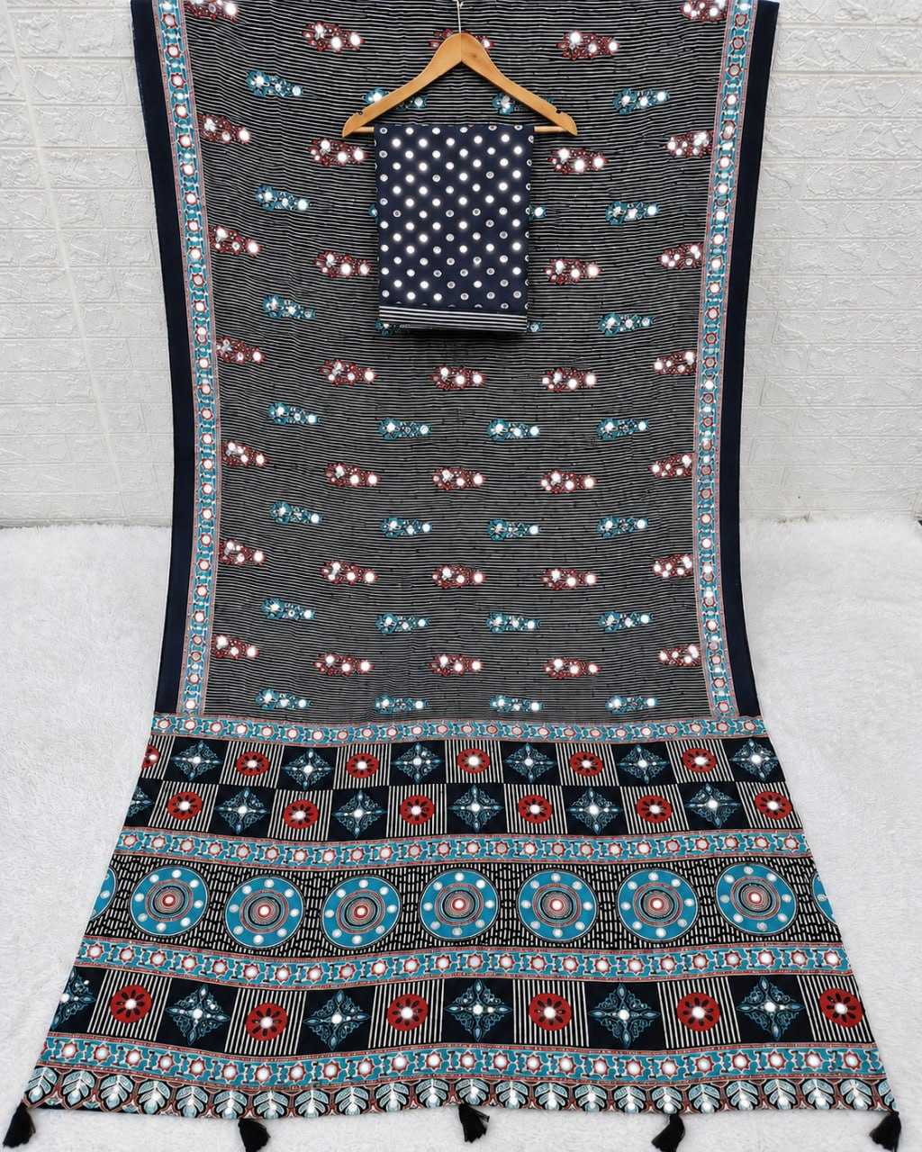 Japan Sartin Printed Saree in Dark Wine