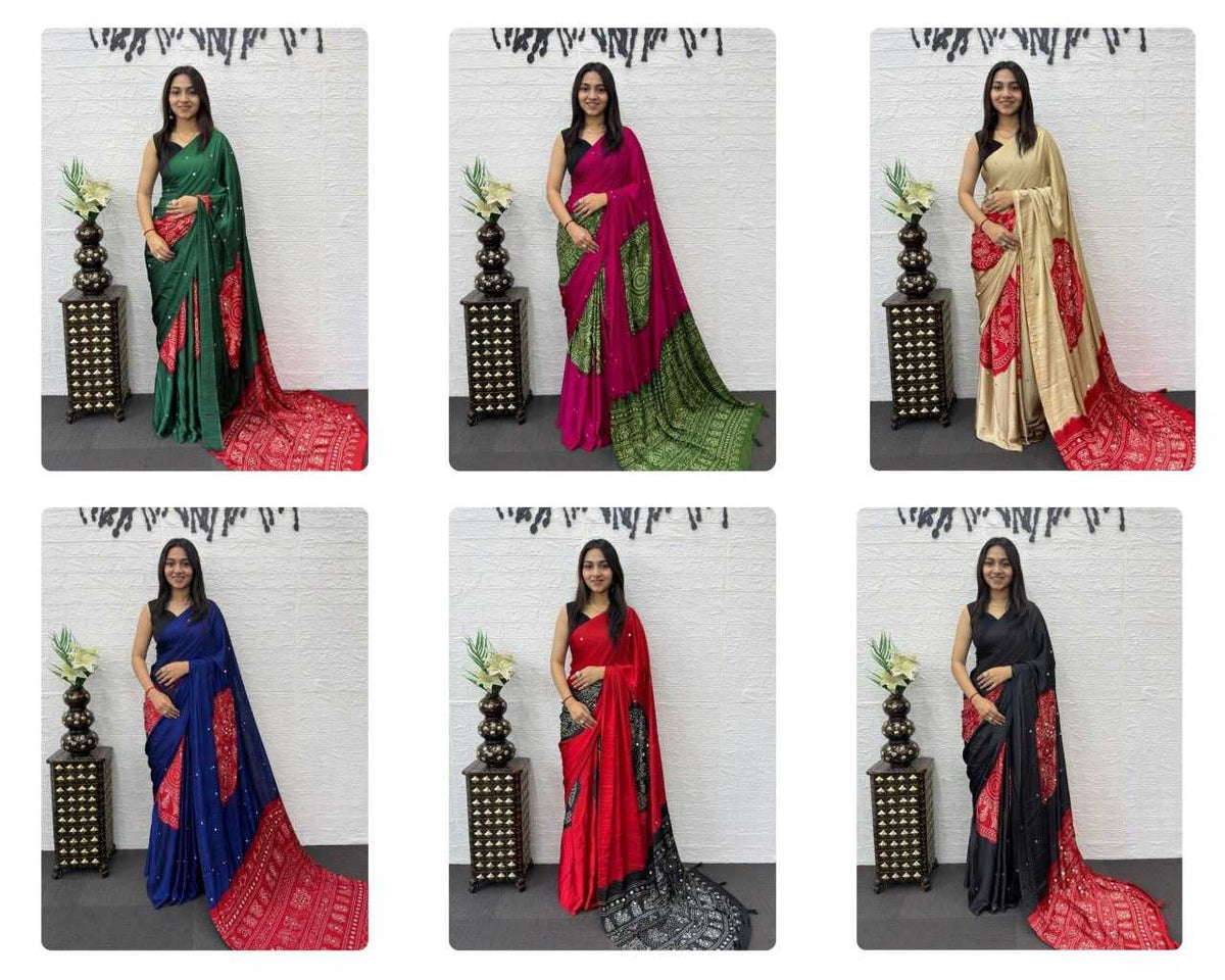 Japan Sartin Printed Saree