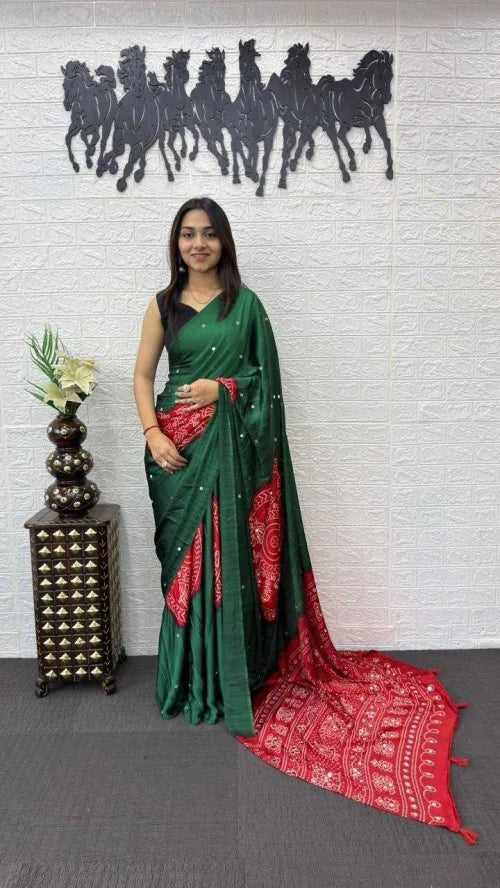 Japan Sartin Printed Saree