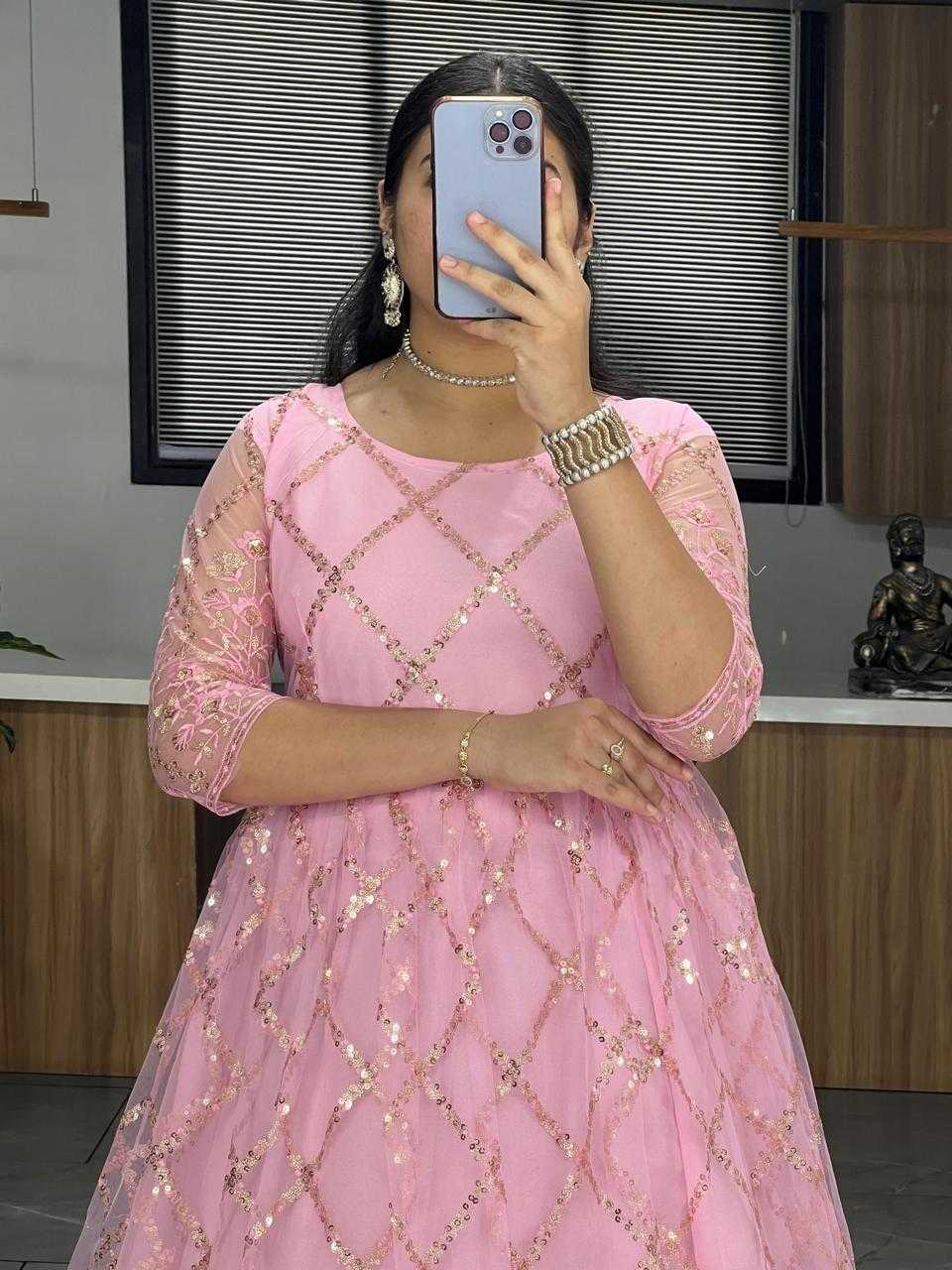 Net Embroidery Gown