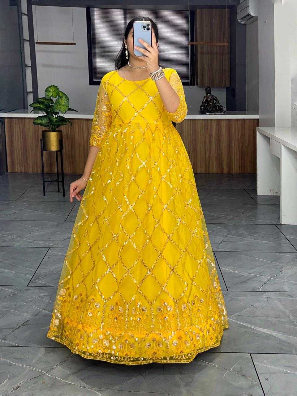 Net Embroidery Gown
