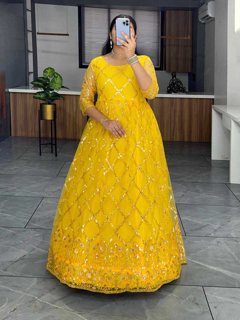 Net Embroidery Gown