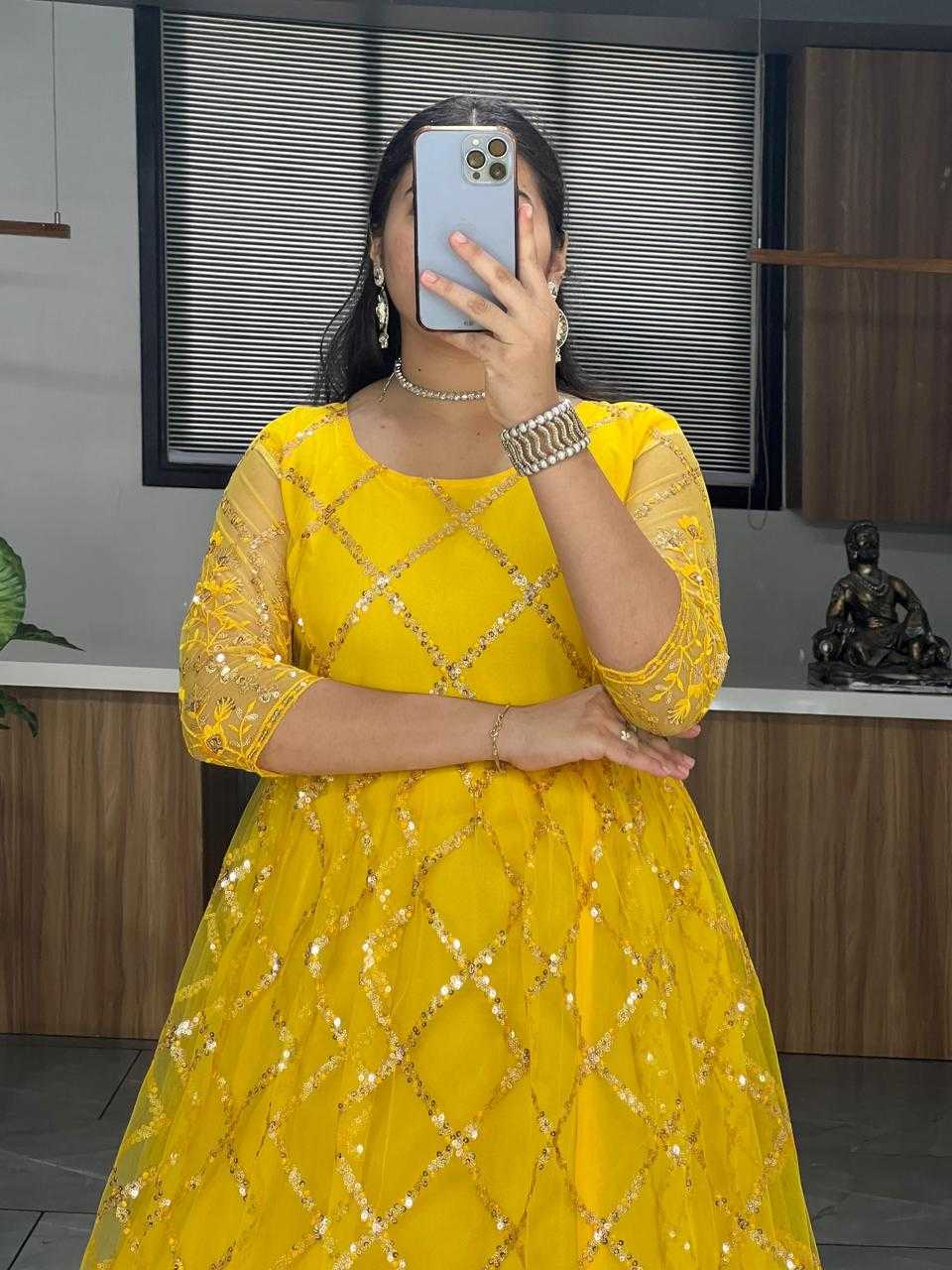 Net Embroidery Gown