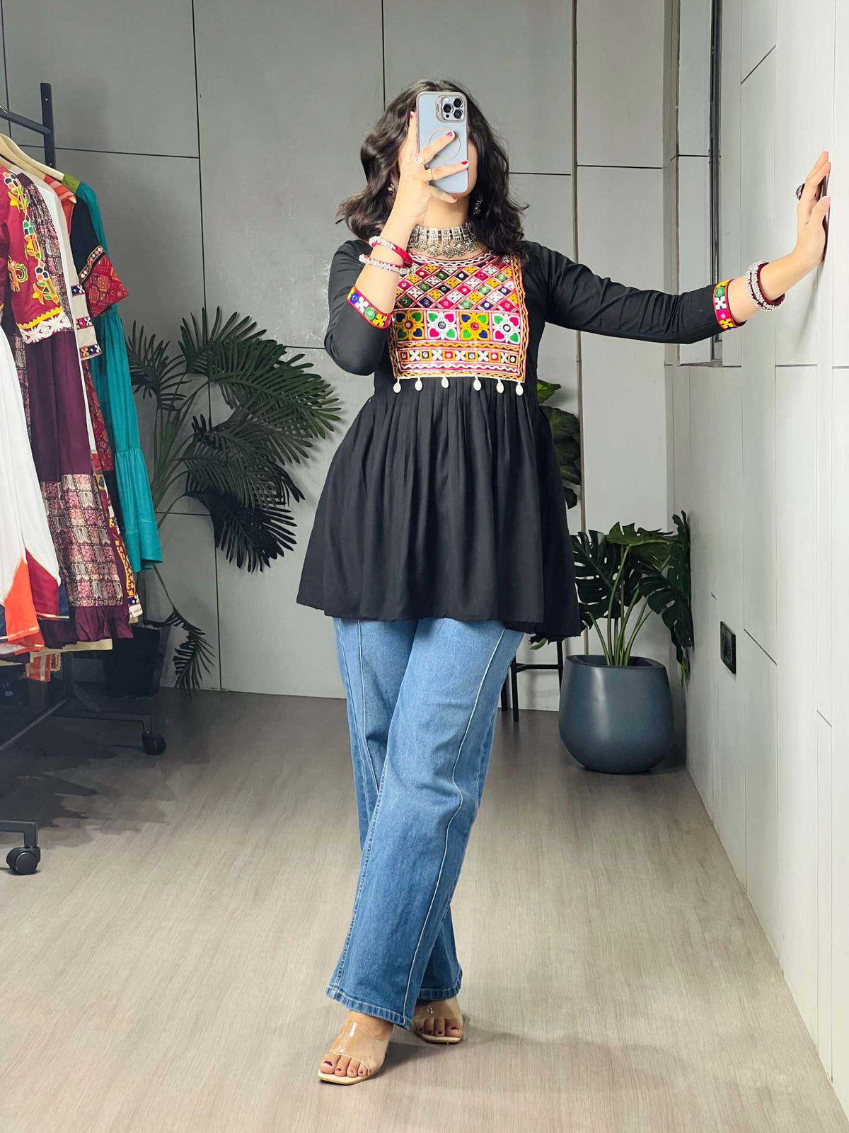 Cotton Kurti in Black