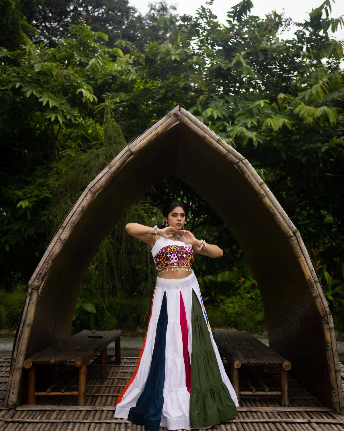 Cotton Designer Lehenga in Mehndi