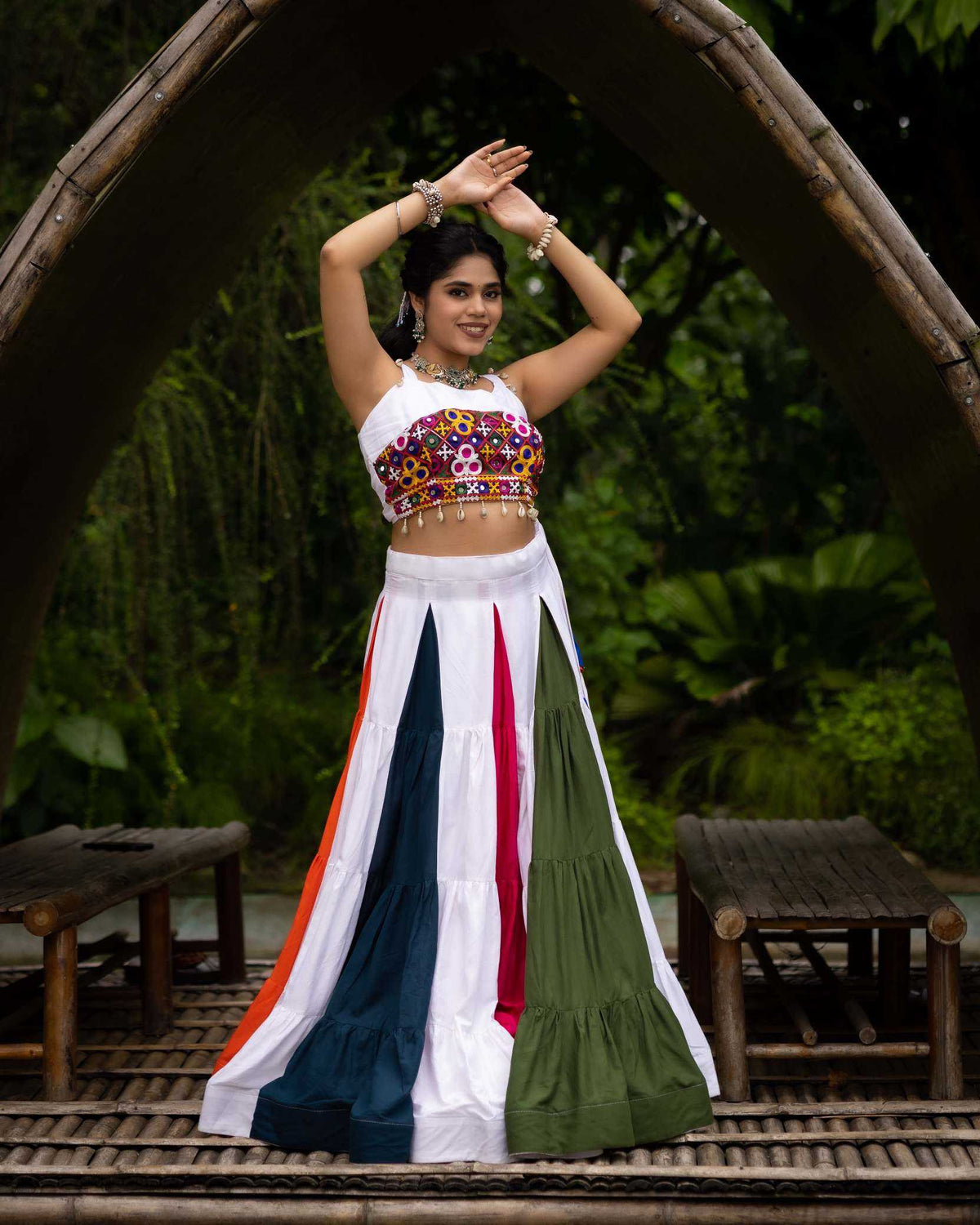 Cotton Designer Lehenga in Mehndi