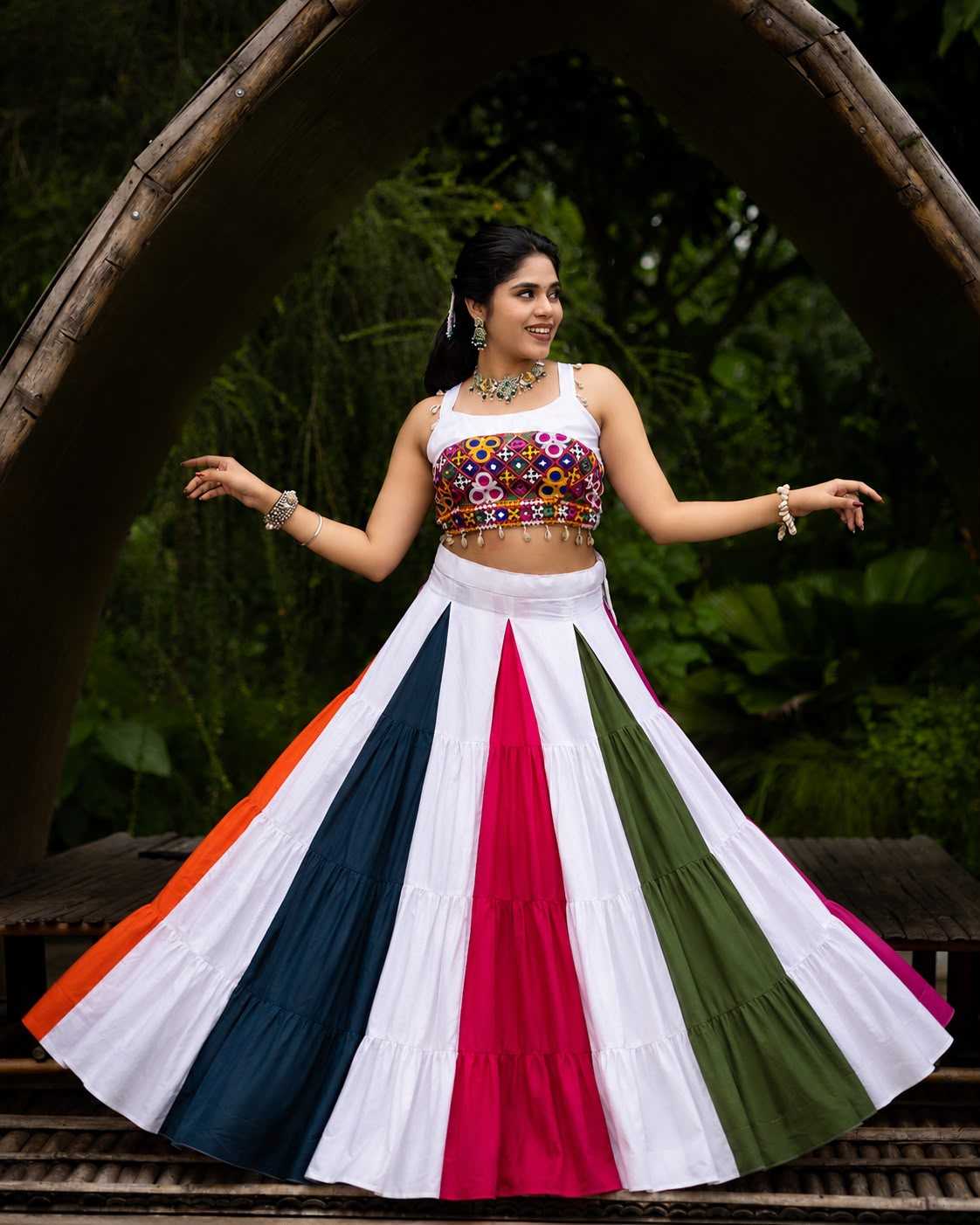 Cotton Designer Lehenga in Mehndi