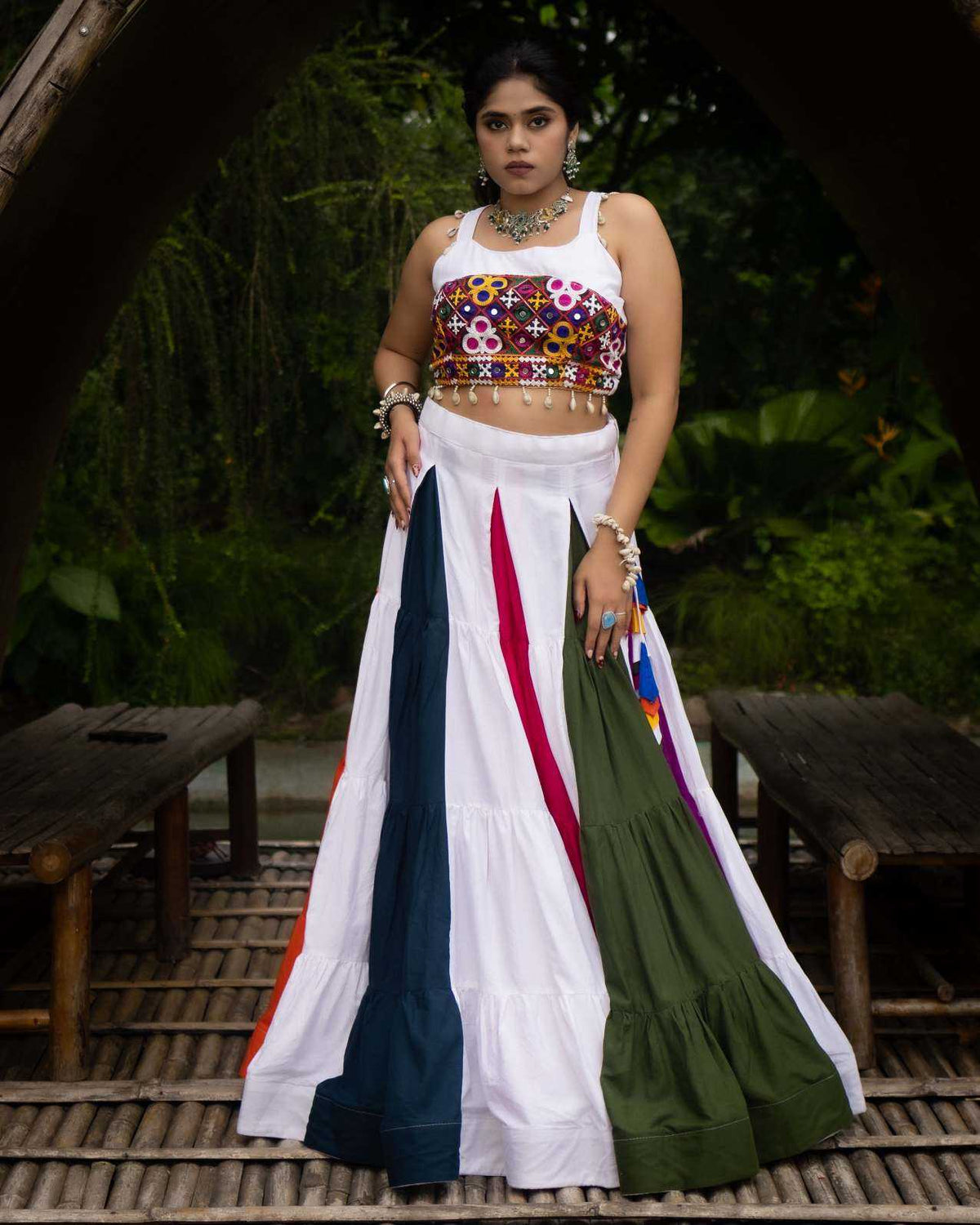 Cotton Designer Lehenga in Mehndi