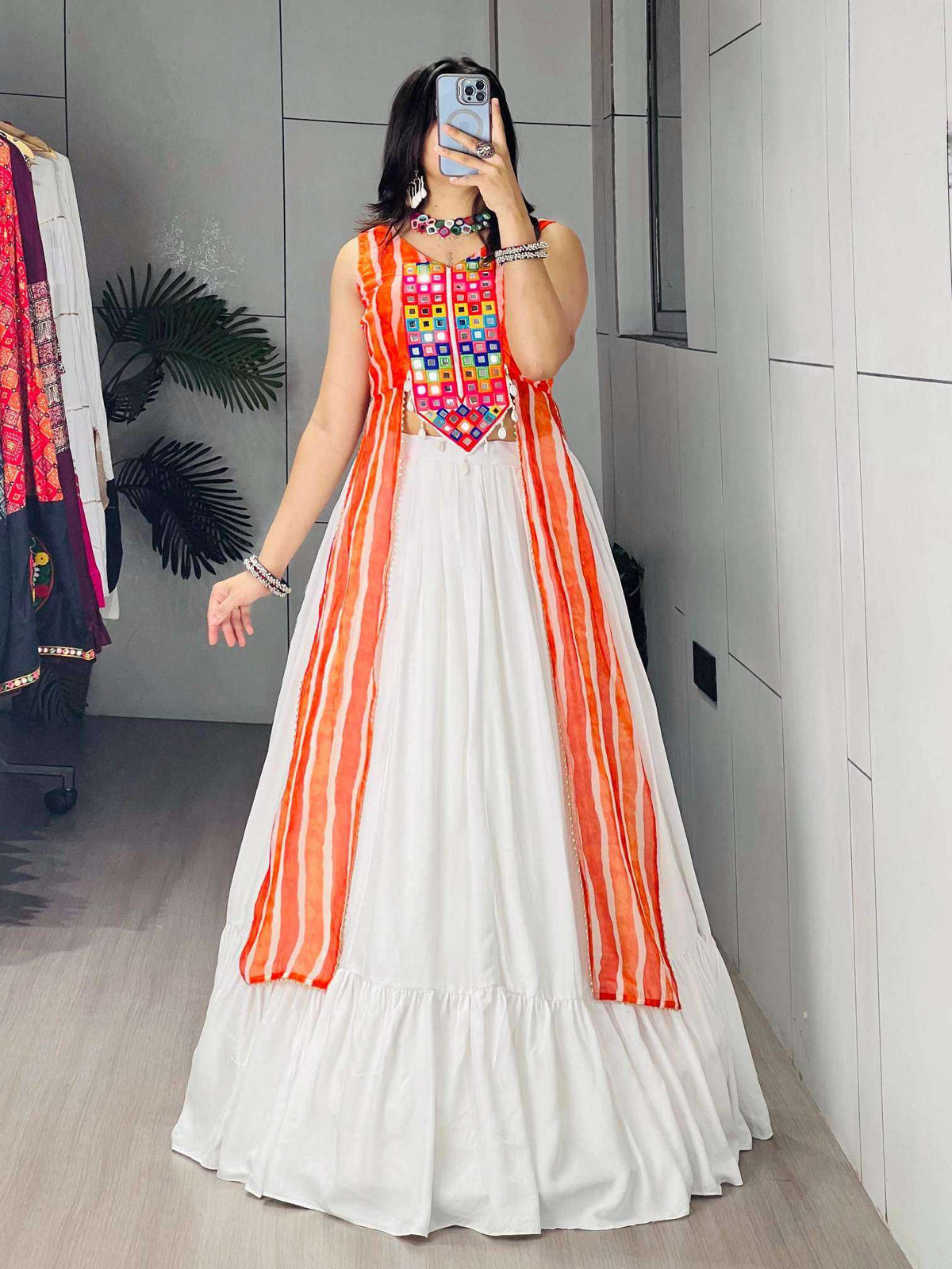 Cotton Embroidered Lehenga 7704