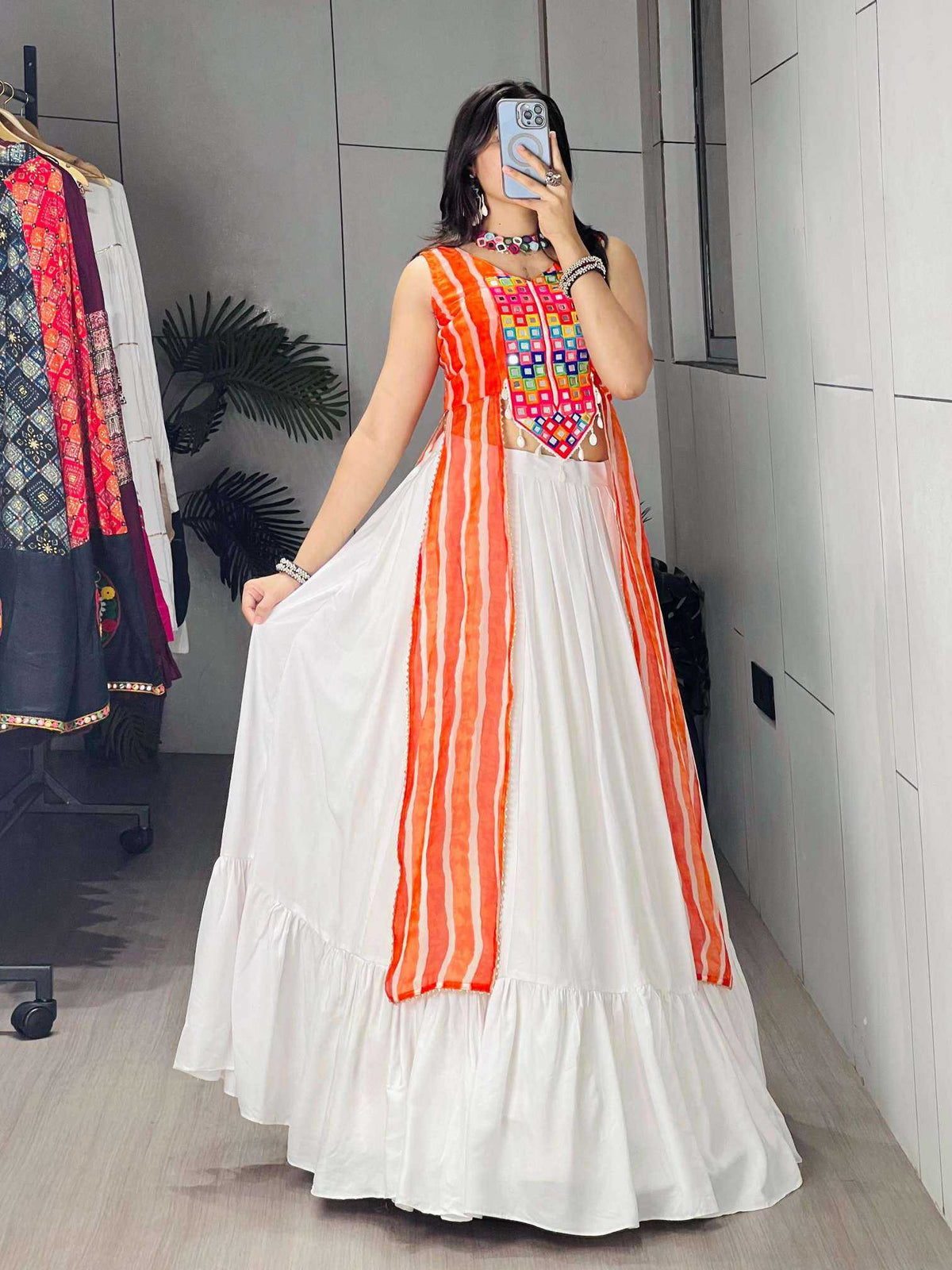 Cotton Embroidered Lehenga 7704