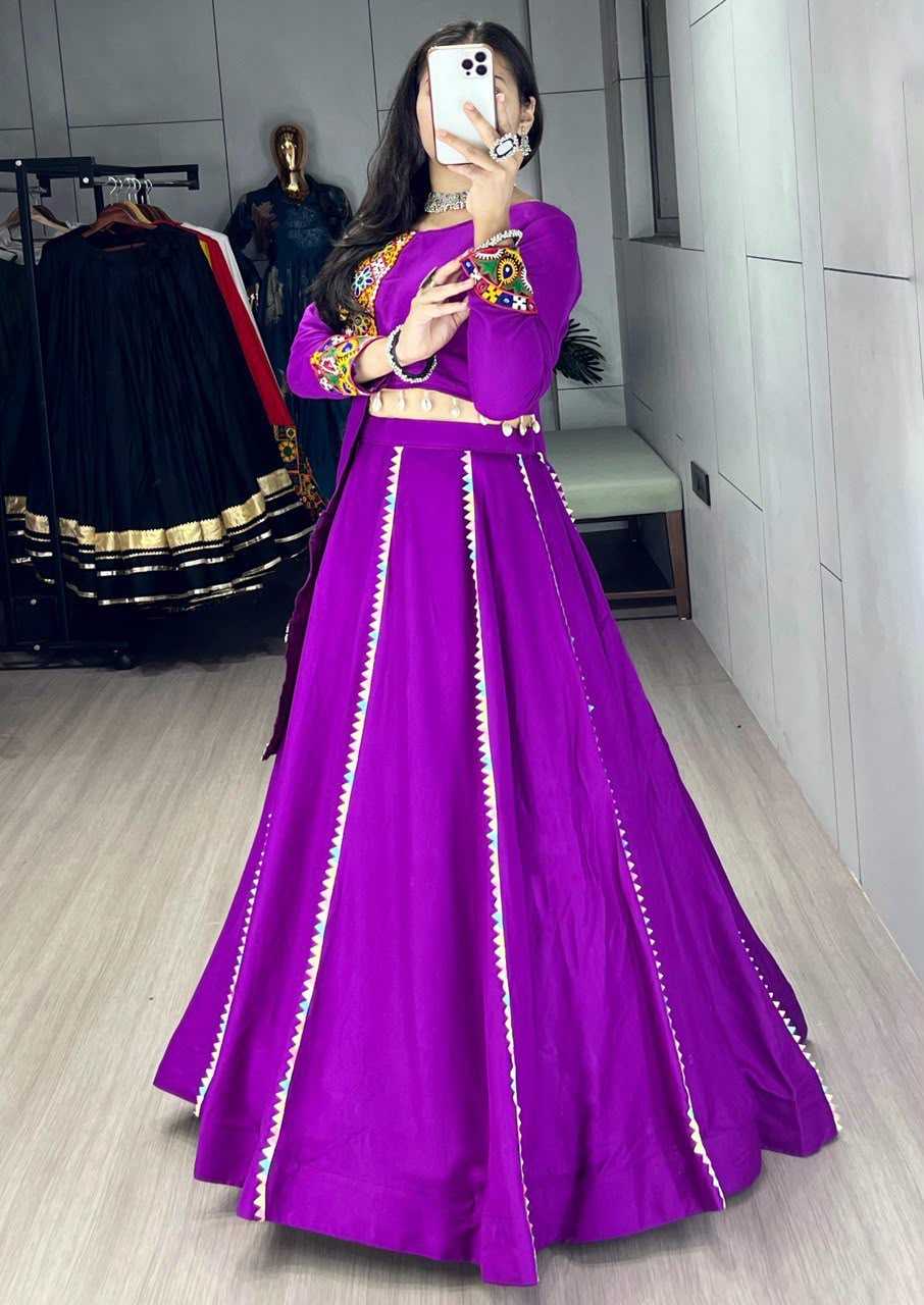Cotton Designer Lehenga in Purple