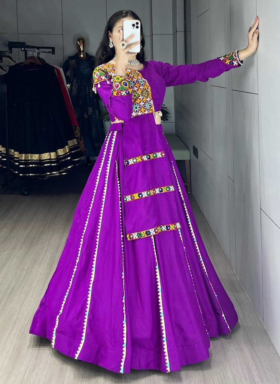 Cotton Designer Lehenga in Purple