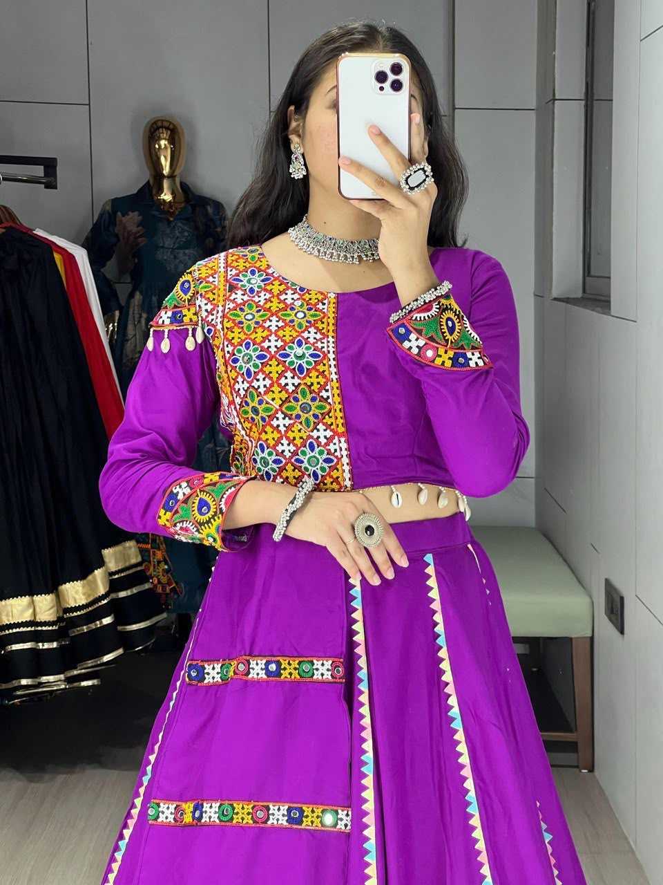 Cotton Designer Lehenga in Purple