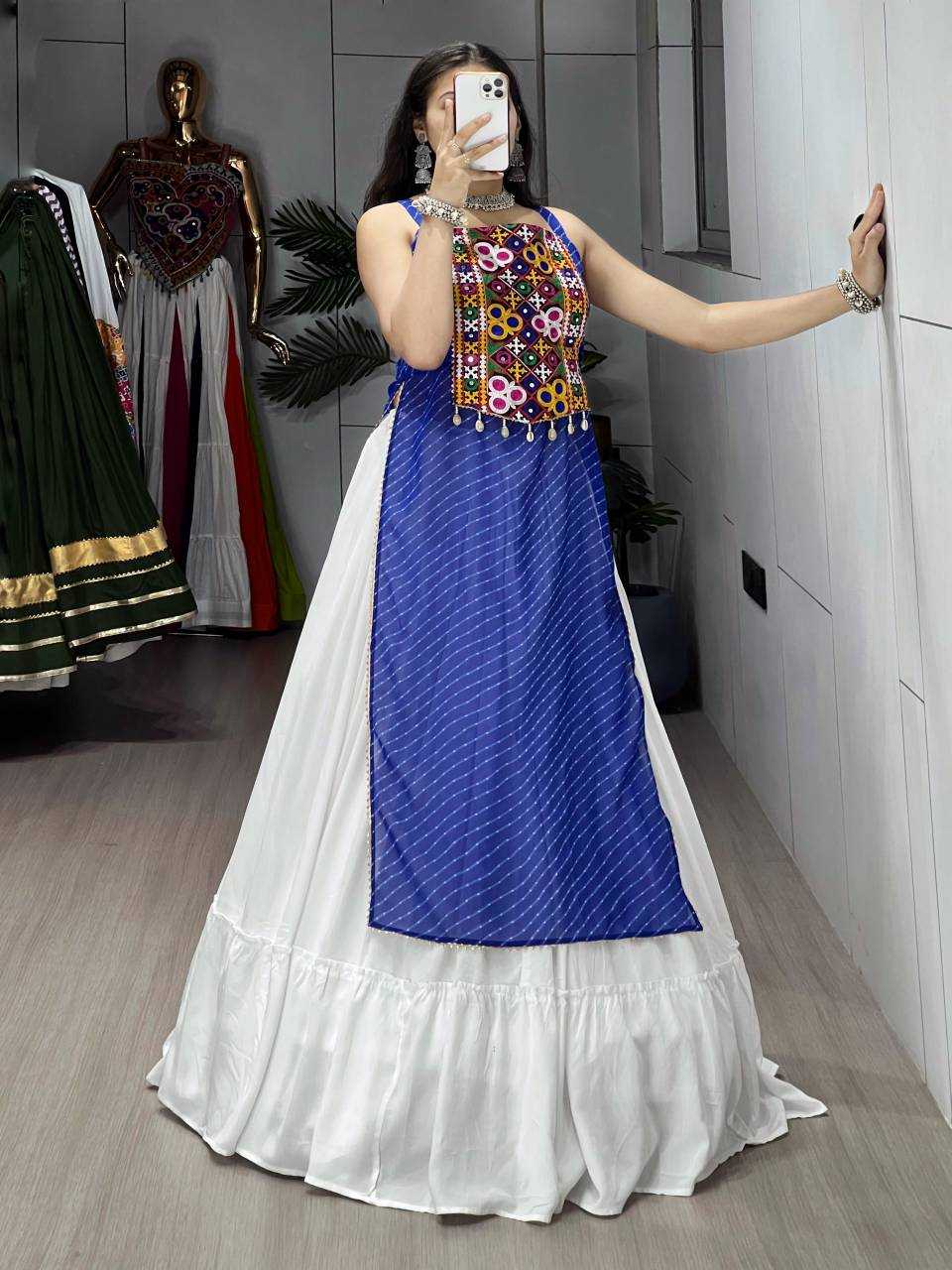 Georgette Printed Lehenga in Lavender