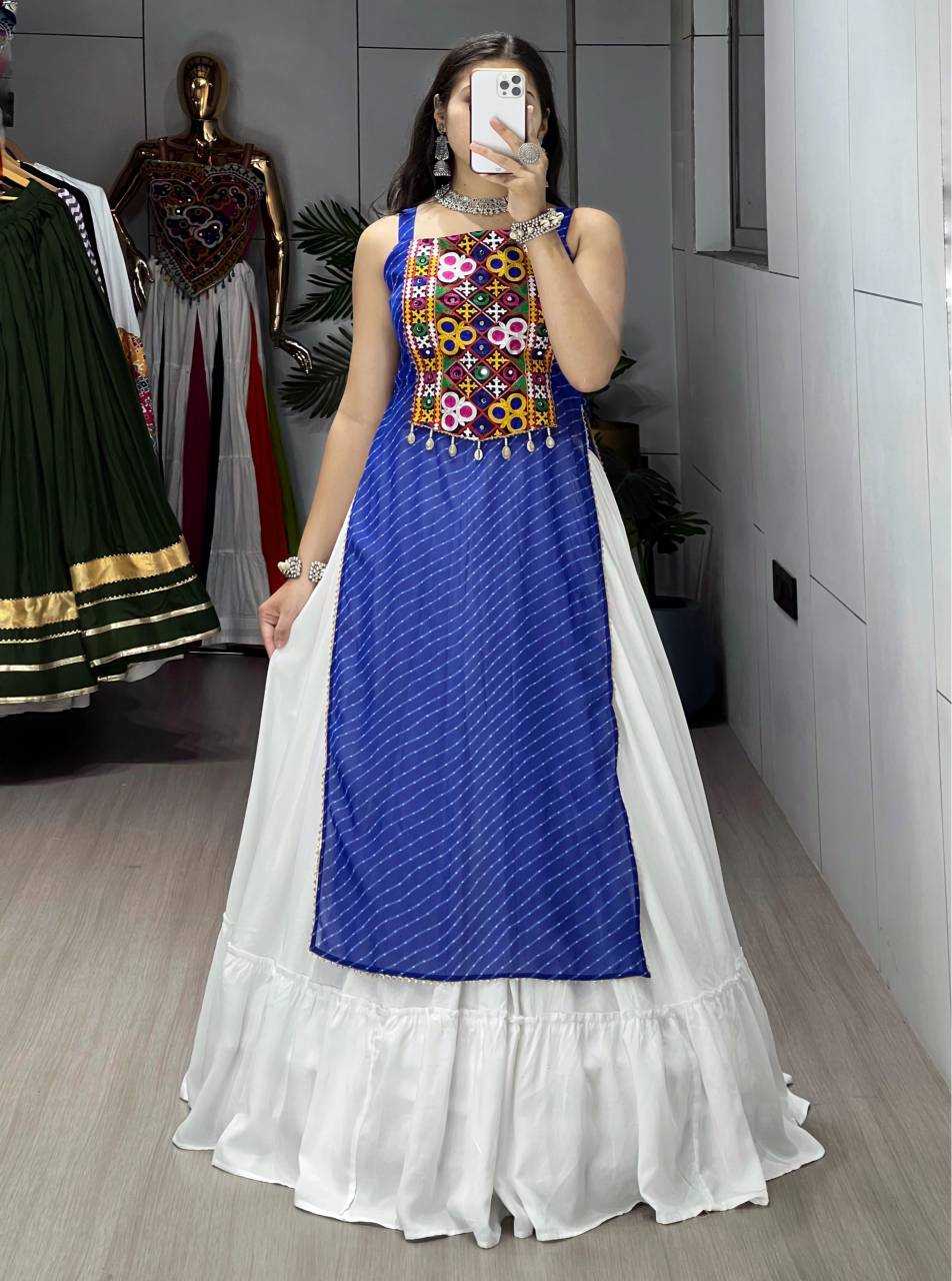 Georgette Printed Lehenga in Lavender