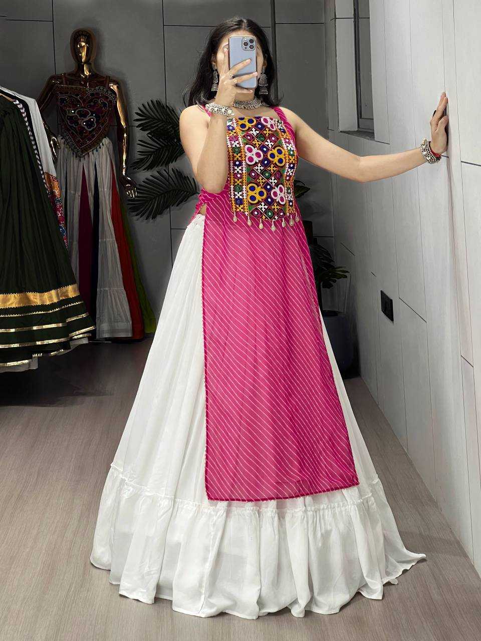Georgette Printed Lehenga in Lavender