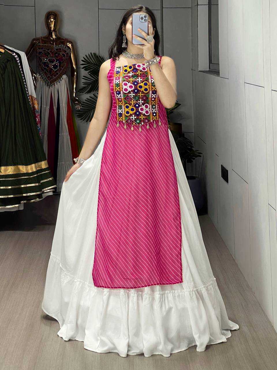 Georgette Printed Lehenga in Lavender