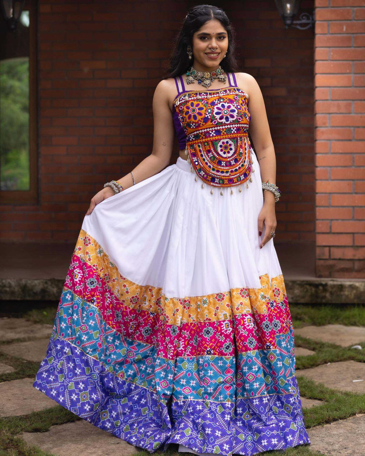 Cotton Traditional Lehenga in White