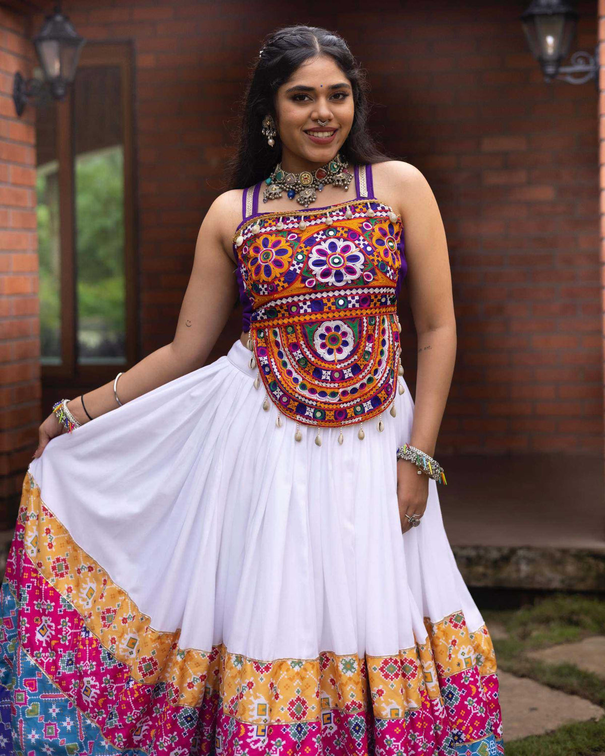 Cotton Traditional Lehenga in White