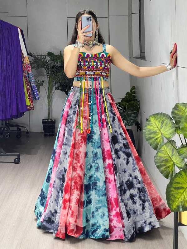 Faux Georgette Printed Lehenga 8077