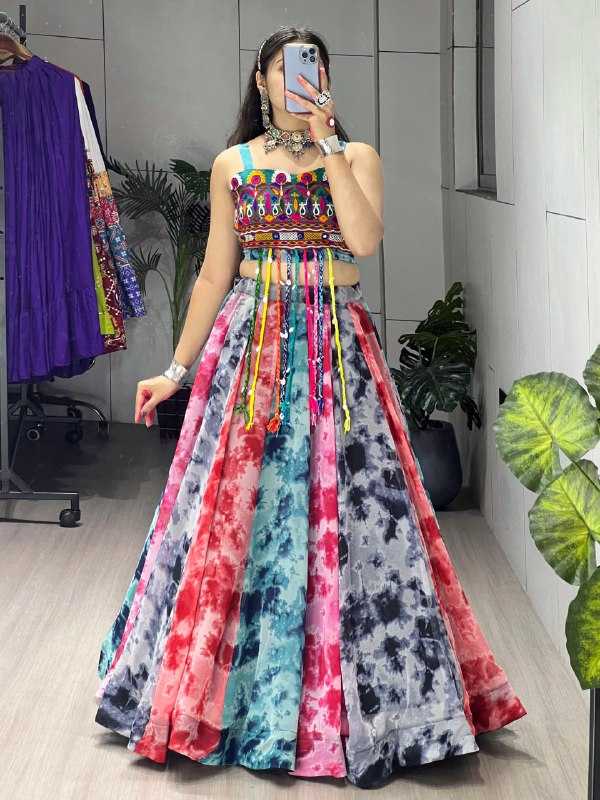 Faux Georgette Printed Lehenga 8077