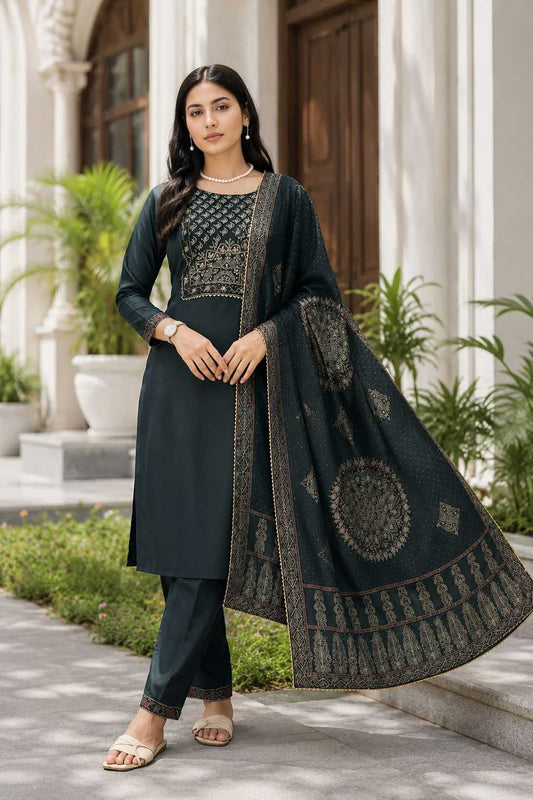Chanderi Soft Designer Kurti in Black
