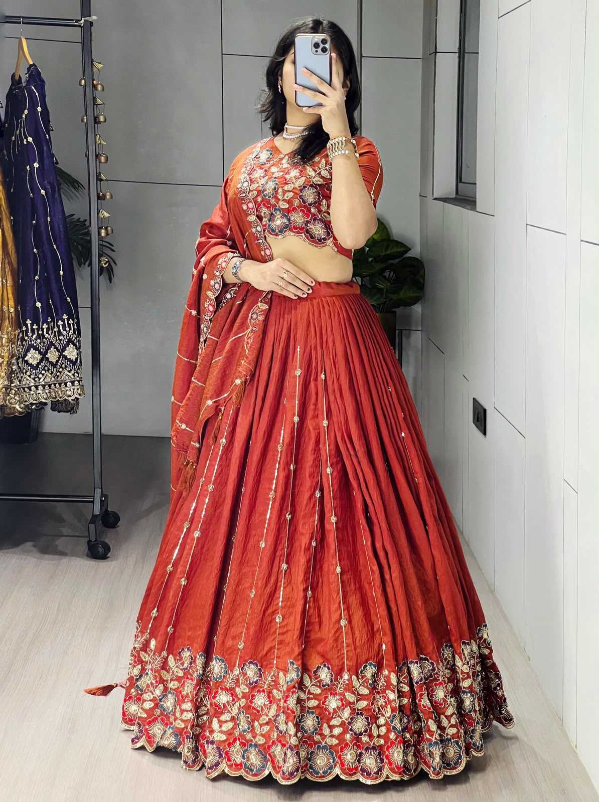 Soft Vichitra Traditional Lehenga