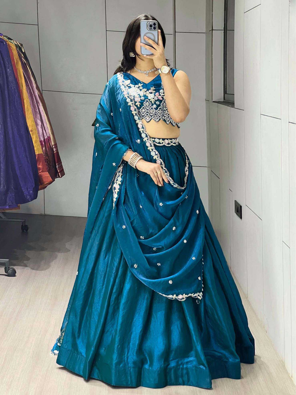 Fancy Designer Lehenga in Lavender