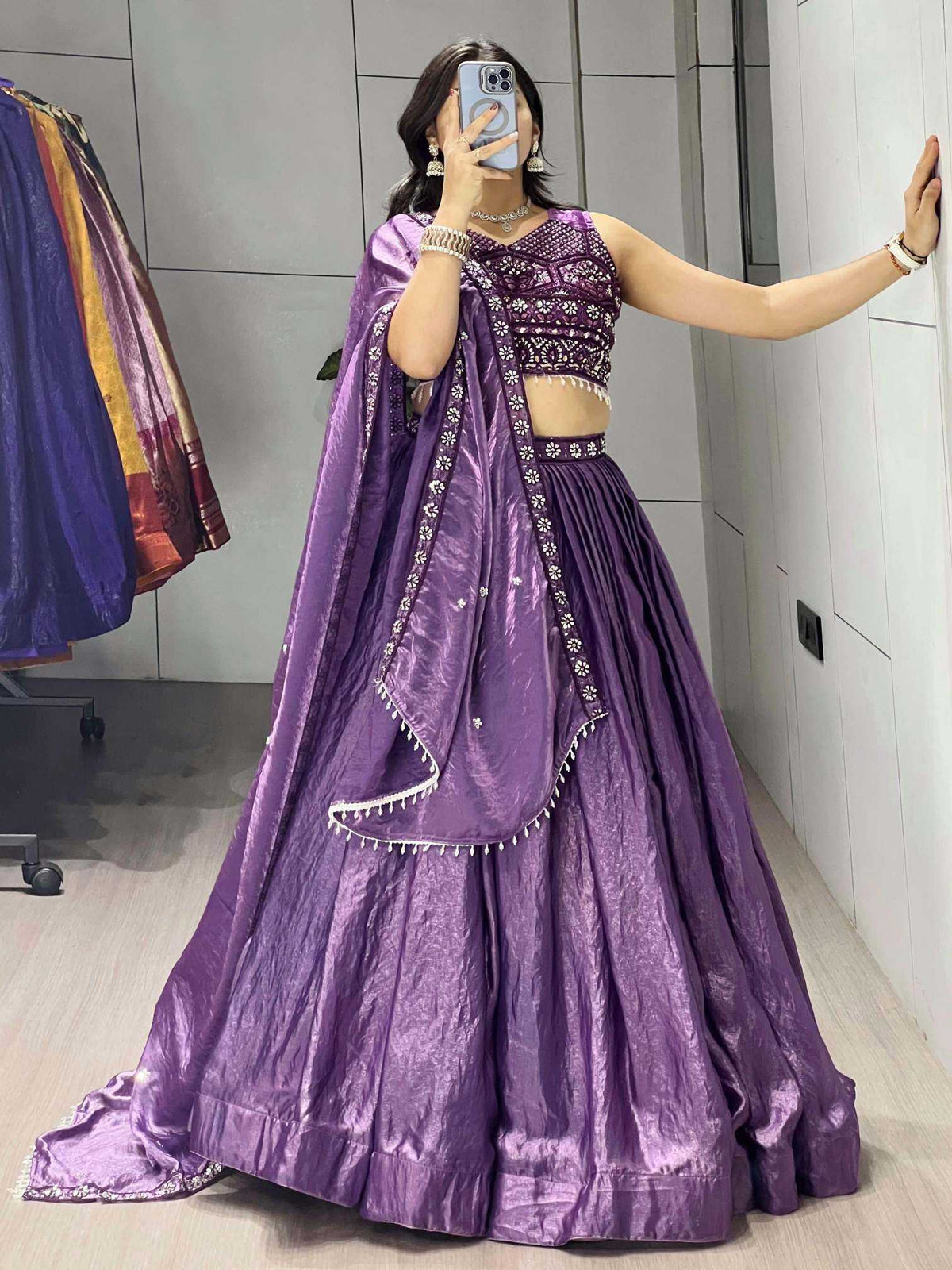 Fancy Designer Lehenga in Lavender