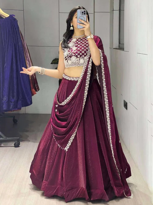 Fancy Designer Lehenga in Lavender