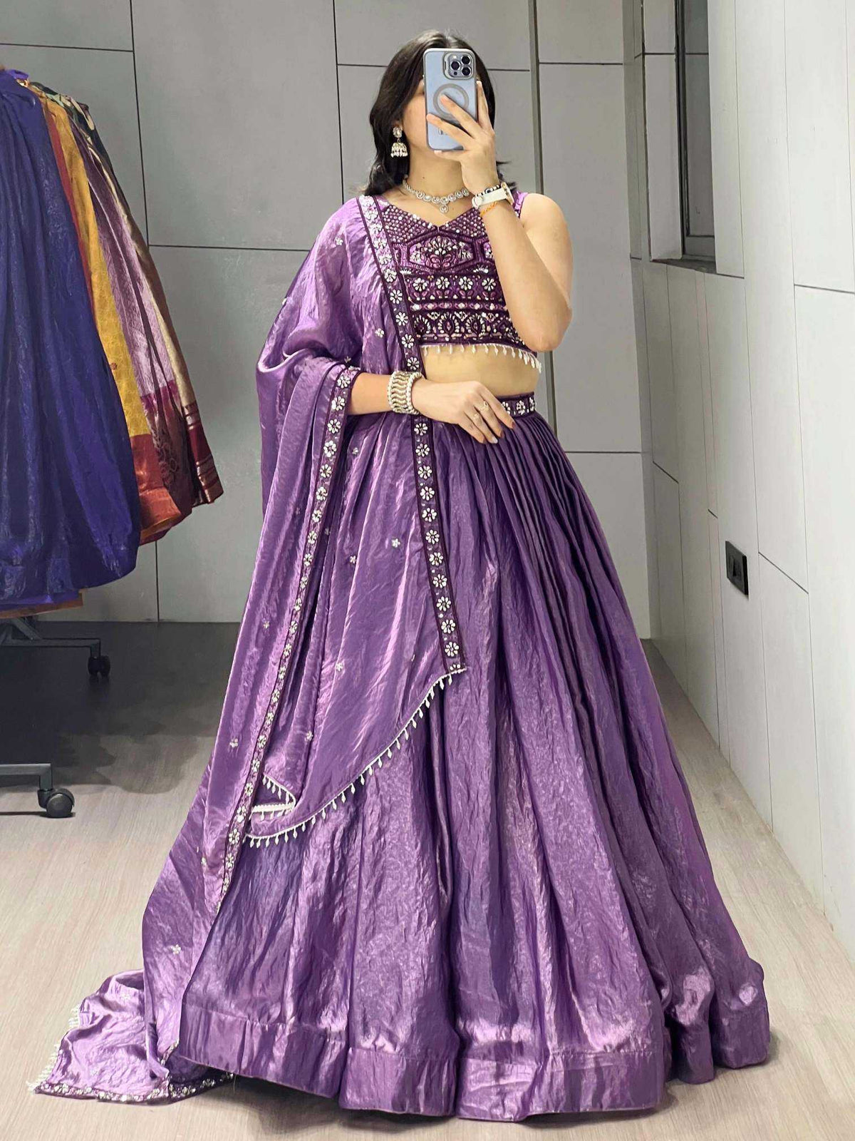 Fancy Designer Lehenga in Lavender