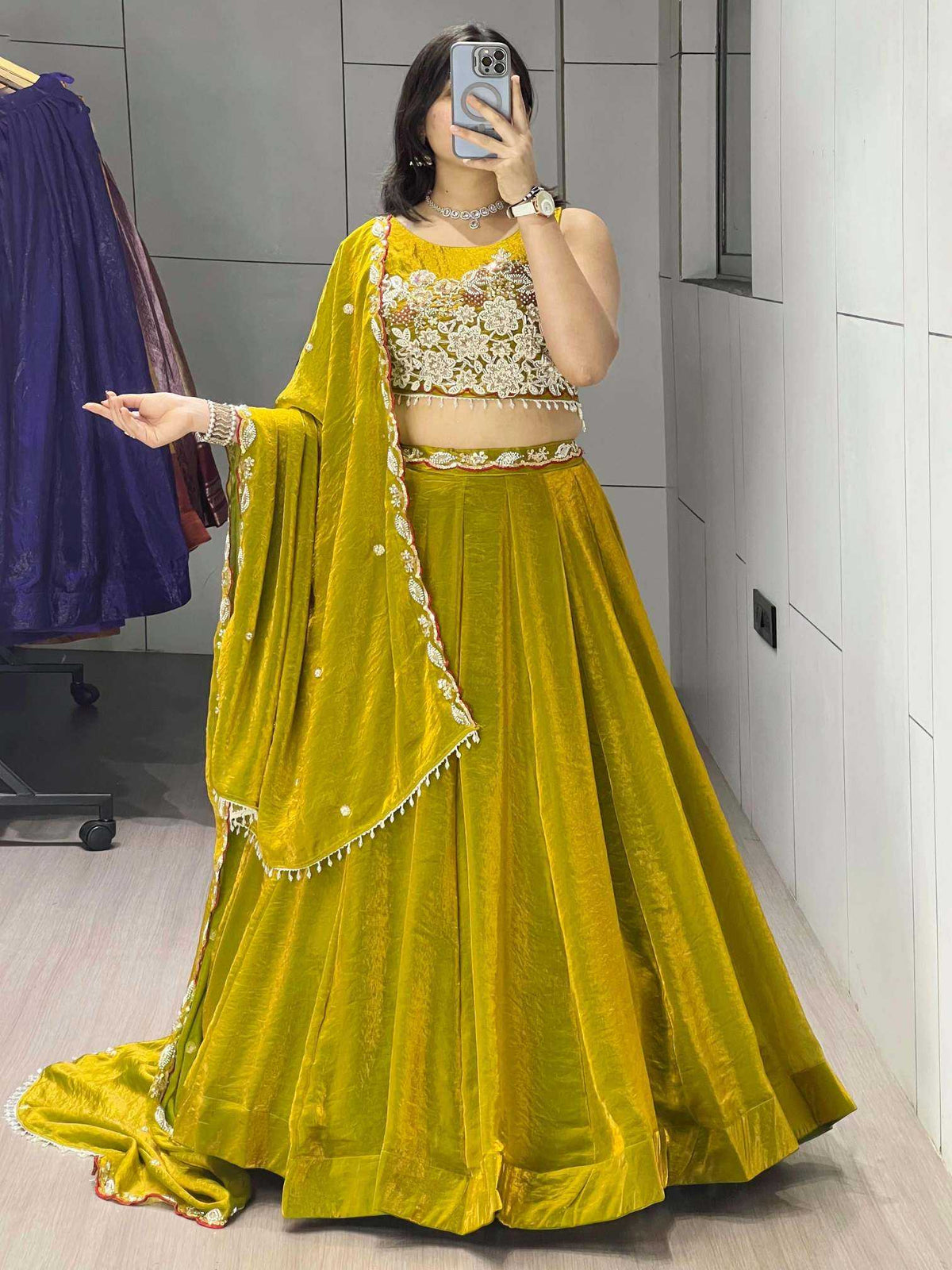 Fancy Designer Lehenga in Lavender