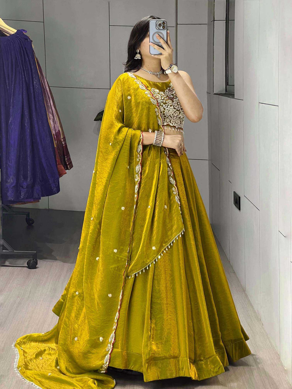 Fancy Designer Lehenga in Lavender