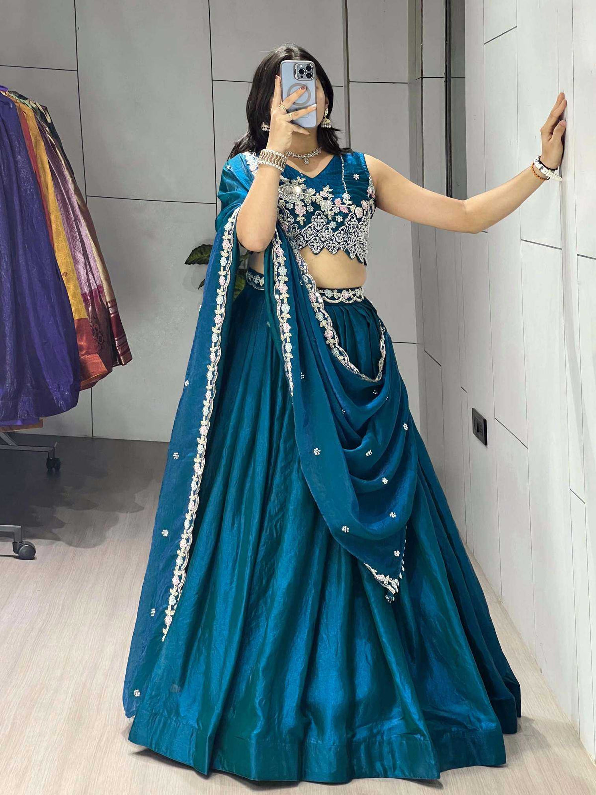 Fancy Designer Lehenga in Lavender