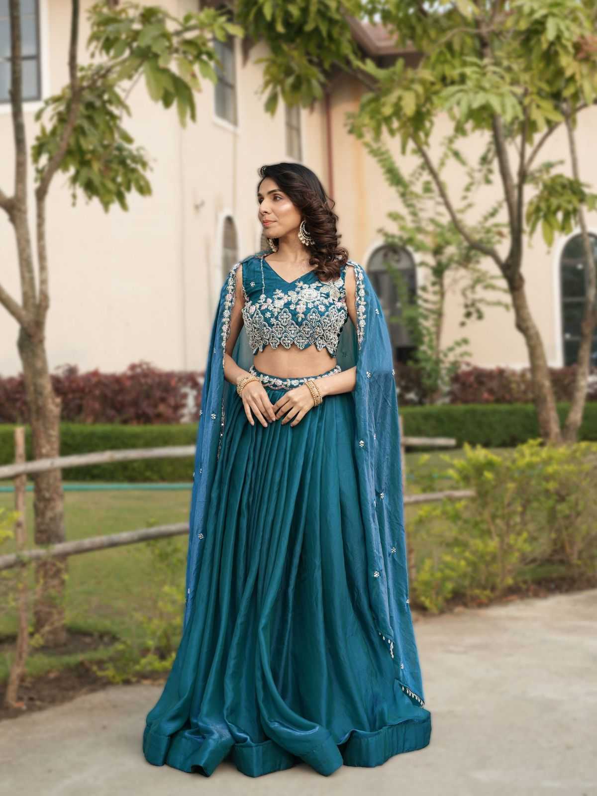 Fancy Lehenga in Dark Wine