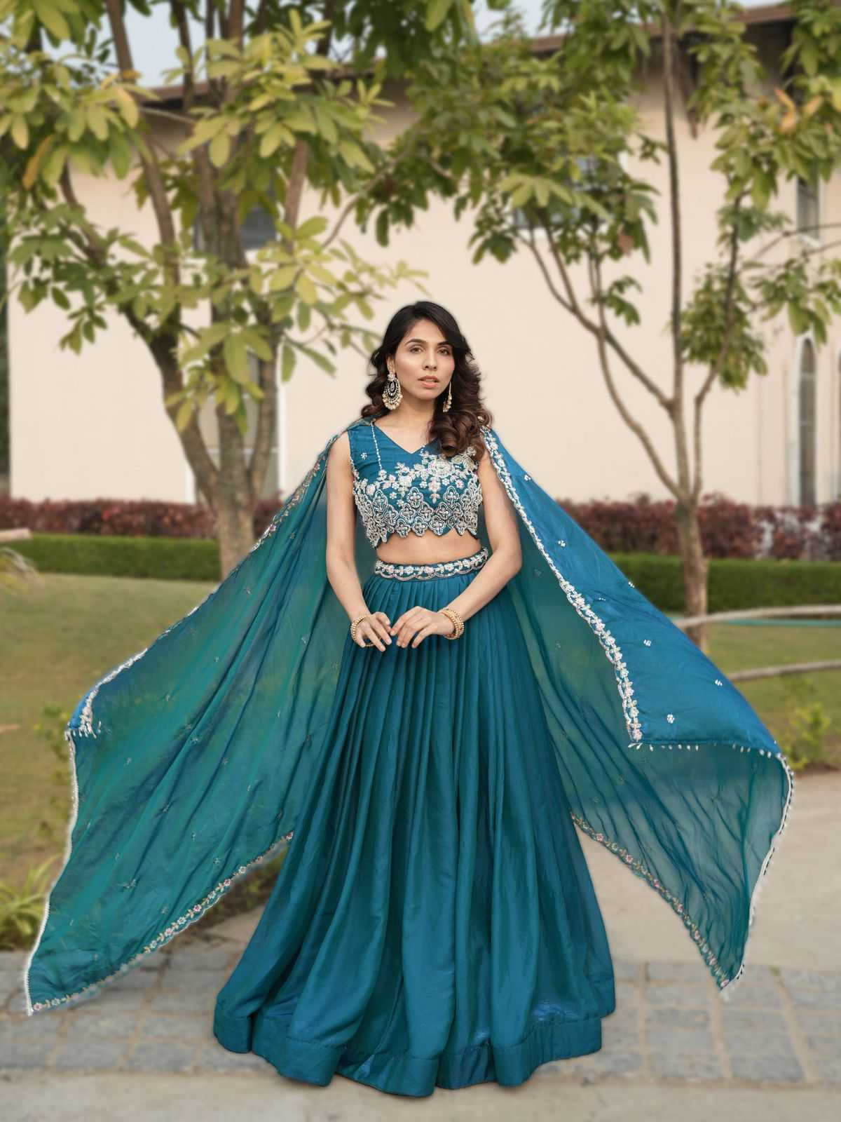 Fancy Lehenga in Dark Wine